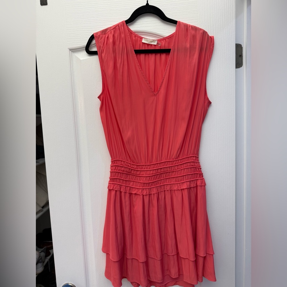 Ramy Brook Coral V-Neck Sleeveless Dress